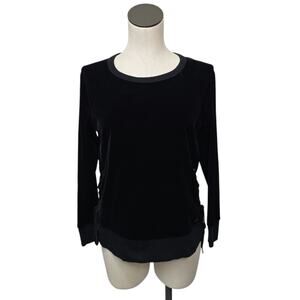 N:Philanthropy Black Velvet Side‎ Tie Long Sleeve Pull Over Sweatshirt Size XS
